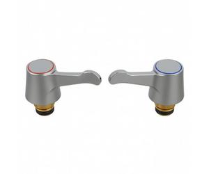 Home Range Clever Lever 3/4" Reviver Kit - Pair Of Chrome Tap Heads, Hot & Cold Indicators, Easy-Fit Replacement For Basin Or Bath