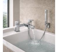Home Range Clever Manta Chrome Bath Shower Mixer With Handset, Easy Dual Lever Control