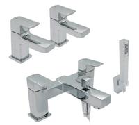Home Range Clever Manta Chrome Tap Pack, Everything You Need For Basin And Bath In One Box