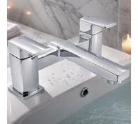 Home Range Clever Manta Modern Bath Filler Tap Chrome - Dual Lever Design, Solid Brass Construction, Durable & Easy To Install
