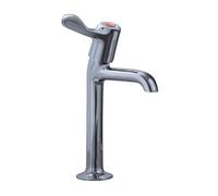 Home Range Clever Performa 2158Qt Lever Sink Tap Hot - Quarter Turn Red Cap Tap, Solid Brass Construction, Chrome Finish