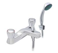 Home Range Clever Statement Bath & Shower Mixer Chrome - Dual Lever, Premium Handset Kit
