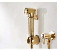 Home Range Gold Handheld Bidet Spray Set, All-In-One Wall-Mount Douche Shattaf Kit With Stop Valve
