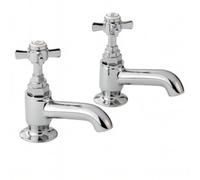 Home Range Hemsworth Bath Tap Pair Chrome, Traditional Cross Handle Design, Durable Brass Construction, Stylish Bathroom Fitting