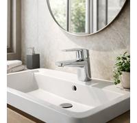 Home Range Iona Chrome Single Lever Basin Mixer Tap, Smooth Ceramic Cartridge, Easy-Fit Modern Design