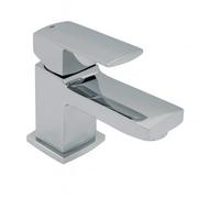 Home Range Manta Mini Mono Basin Mixer Tap Chrome - Compact Square Single Lever Bathroom Mixer, Solid Brass Construction