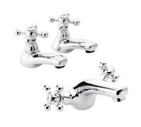 Home Range Mercia Traditional Heritage Bathroom Bundle Chrome - Single Lever, Heritage Crosshead Design