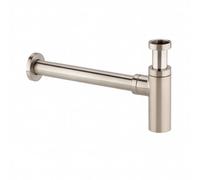 Home Range Modern Bottle Trap - Brushed Nickel Finish - Brass Basin Waste Trap - Adjustable Outlet Pipe