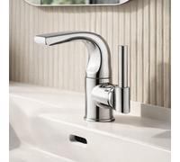 Home Range Panacea Mini Mono Basin Mixer Tap Chrome - Compact Modern Single Lever Bathroom Tap, Solid Brass Construction