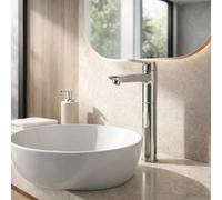 Home Range Paragon Tall Mono Basin Mixer - Chrome Finish, Solid Brass, Single Lever Tap For Countertop Basins