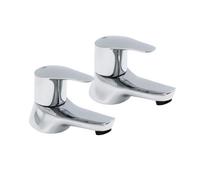 Home Range S12 Curve Luxury Bath Tap Pair Chrome - Sculptural Lever Handles, Precision Brass Crafted