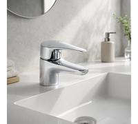 Home Range S12 Curve Mono Basin Mixer Chrome - Modern Single Lever Bathroom Tap With Smooth Operation & Durable Brass Build