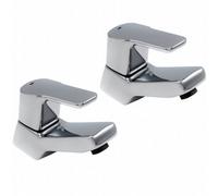 Home Range S12 Square Bath Tap Pair Chrome - Modern, Durable, Easy To Install, High-Quality Finish For Stylish Bath Fittings