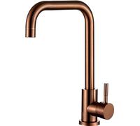Home Range Single Handle Kitchen Tap - Elegant Rose Gold Finish - 360° Swivel Kitchen Sink Mixer Tap - Modern Single Lever Tap with Stainless Steel Flexible Connectors - Hot and Cold Mixer