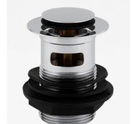 Home Range Small Slotted Basin Click Waste - Chrome Plated Push Button Plug For Basins With Overflow