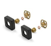 Home Range Square Shower Fixing Kit Plates (Pair) - Black Brass Wall Mounted With 3/4 Connections Easy Fix Brackets For Thermostatic Shower