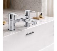 Home Range Strata Bath Filler Tap Chrome - Modern Dual Lever Bath Mixer, Solid Brass Construction, Polished Finish