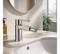 Home Range Strata Bidet Mixer Tap Chrome - Modern Single Lever Bidet Mixer With Pop-Up Waste, Solid Brass Construction