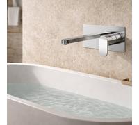 Home Range Strata Blade Wall Mounted Bath Filler Chrome - Concealed Bath Tap - Solid Brass - Modern Design - Durable Finish