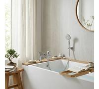 Home Range Strata Chrome Bath Shower Mixer Tap, Complete Kit With Hose, Handset And Holder