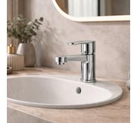 Home Range Strata Chrome Mono Basin Tap, Sleek Modern Single Lever For Any Standard Uk Basin