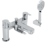 Home Range Strata Statement Bath & Shower Mixer Chrome - Dual Lever, Premium Handset Kit