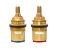 Home Range Suregraft Quarter Turn Bath Tap Cartridge Pair - Hot & Cold Ceramic Valve Inserts - Brass Replacement Set