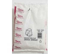 Home Range Talon 28mm Single Hinged Pipe Clips Pack Of 50 - Durable Plastic Fixing Clips For Secure Pipe Support & Installation