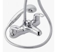 Home Range Tortum Statement Bath & Shower Mixer Chrome - Dual Lever, Premium Handset Kit