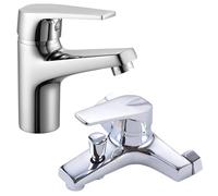 Home Range VALEAR Basin Mixer Tap Pair Chrome Single Lever SEDAL Cartridge Brass Bathroom Taps Kit