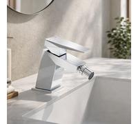 Home Range Ventu Mono Bidet Mixer Chrome - Modern Single Lever Bidet Tap, Brass Construction, Polished Finish, Ceramic Cartridge