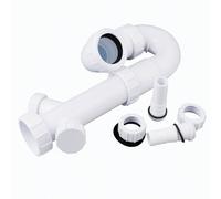 Home Range Washing Machine Trap 40mm X 76mm Double Inlet White Plastic Waste Trap With Removable Access & Compression Fittings