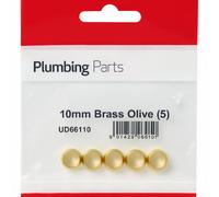Home Range Westco 10mm Brass Olive Pack Of 5 Ud66110 - High-Quality Compression Pipe Rings For Leak-Free Plumbing Connections