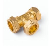 Home Range Westco 10mm Dzr Brass Compression Equal Tee J614 - C X C X C Fitting For Hot And Cold Water And Heating Systems