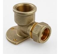 Home Range Westco 15 X 1/2" Heavy Shower Head Wall Plate Elbow - Brass