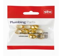 Home Range Westco 15mm Brass Olive Pack Of 10 Pp - Compression Fitting Rings For Copper Pipes, Plumbing Repair & Central Heating System