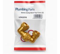 Home Range Westco 15mm Compression Bent Tap Connector Pair Brass Elbow Fittings With Washers For Basin Or Sink Tap Installations