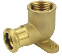 Home Range Westco 15mm X 1/2" Brass Press Wall Plate Elbow - Water Fitting