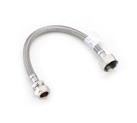 Home Range Westco 15mm X 3/4" X 30Cm Flexible Tap Connector - Braided Stainless Steel Flexi Hose With Brass Fittings For Taps, Cisterns