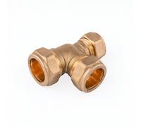 Home Range Westco 22 X 15 X 22mm Brass Compression Reducing Tee - C X C X C Fitting For Hot And Cold Water Pipe Systems