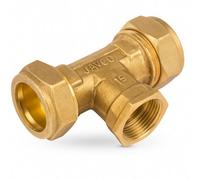 Home Range Westco 22 X 22 X 1/2" Dzr Brass Compression Tee J618 - C X C X Fi Reducing Fitting For Hot And Cold Water Systems