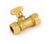 Home Range Westco 22mm Brass Gas Isolating Valve - Compression Fitting Shut-Off Valve For Domestic & Commercial Gas Installations