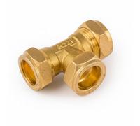 Home Range Westco 22mm Compression Equal Tee J614 (Dzr) Brass Fitting - Corrosion Resistant Water Pipe Connector