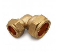 Home Range Westco 22mm X 15mm Brass Compression 90 Degrees Reducing Elbow - C X C Plumbing Pipe Fitting
