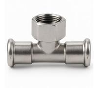 Home Range Westco 22mm X 22mm X 1/2" Stainless Steel Press Tee - C X C X Female Thread - Water & Heating Fitting