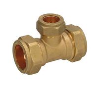 Home Range Westco 22mm X 22mm X 15mm Brass Compression Reducing Tee - C X C X C