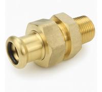Home Range Westco 22mm X 3/4" Copper Press To Male Iron Union Coupling - Water Pipe Fitting, Brass Body
