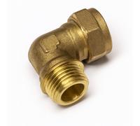 Home Range Westco 22mm X 3/4" Dzr Brass Compression Elbow J607 - Male Iron 90 Degree Copper Pipe Fitting, No Soldering