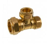 Home Range Westco 28 X 28 X 22mm Dzr Brass Compression Tee J615 - C X C X C Reducing Fitting For Hot And Cold Water Systems
