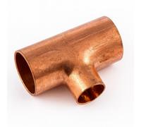 Home Range Westco 28 X 28 X 22mm Reducing Tee Ef25 - Copper End Feed Plumbing Fitting For Hot And Cold Water Pipe Connections